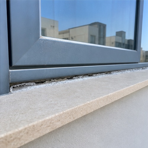 Illustrative original photo showing a gap along a window seal